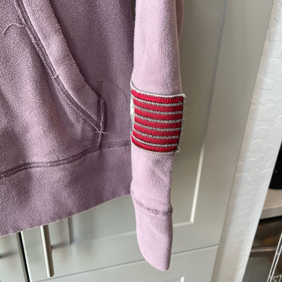 CLOSED distressed lilac patchwork hoodie jacket Medium Streetwear Coastal - Picture 4 of 7